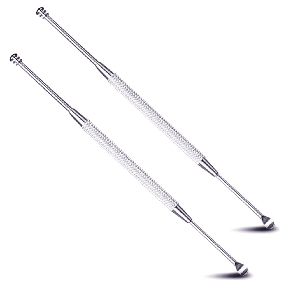 LUXXII cuchara para orejas espiral doble extremo, limpieza suave.