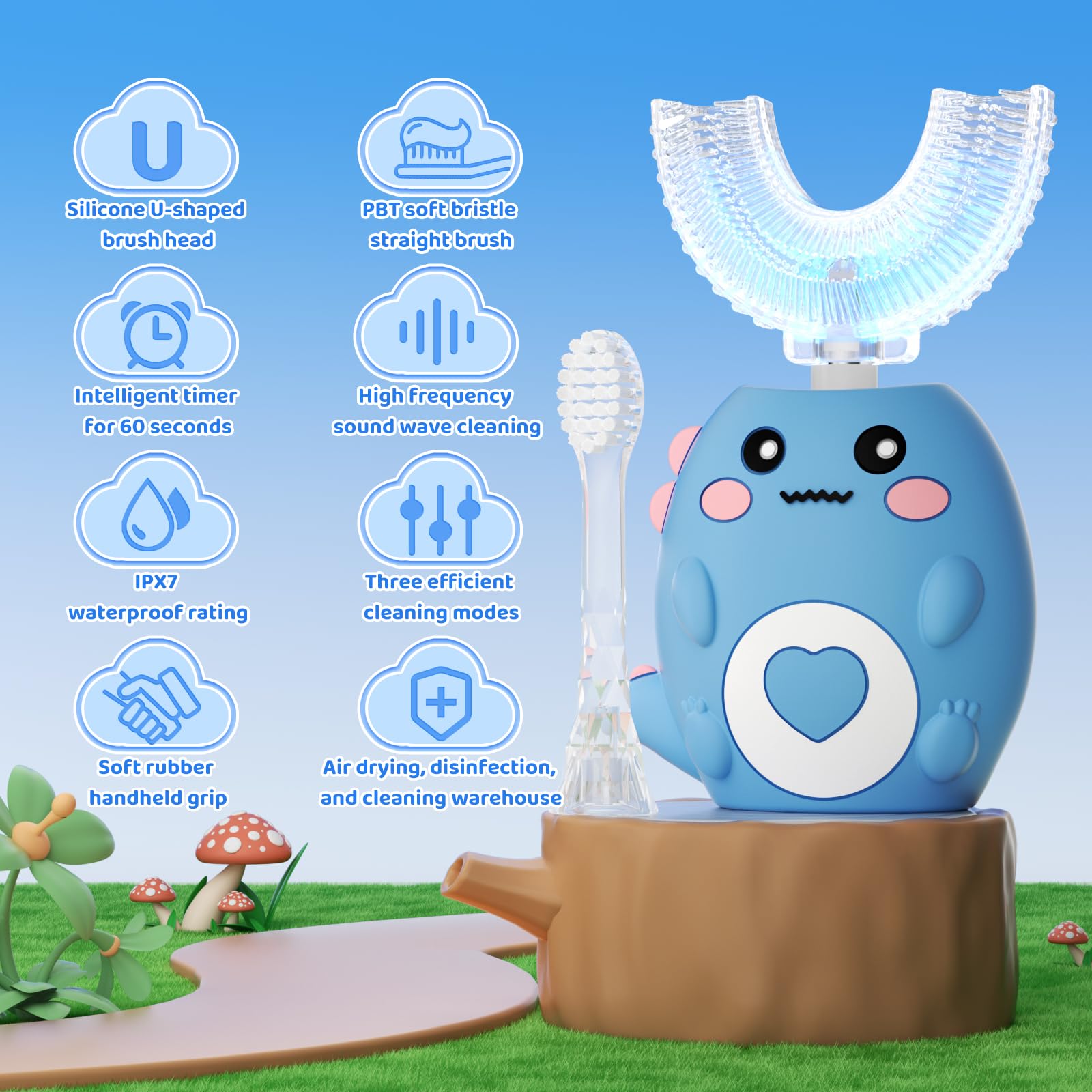 Lwalaneng-cepillo-360-sonico-ninos: tecnología 360° para una limpieza profunda sin irritar.