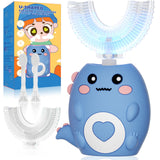 Cepillo Lwalaneng dientes niños, cabezal en forma U, limpieza suave en 360° para dientes.