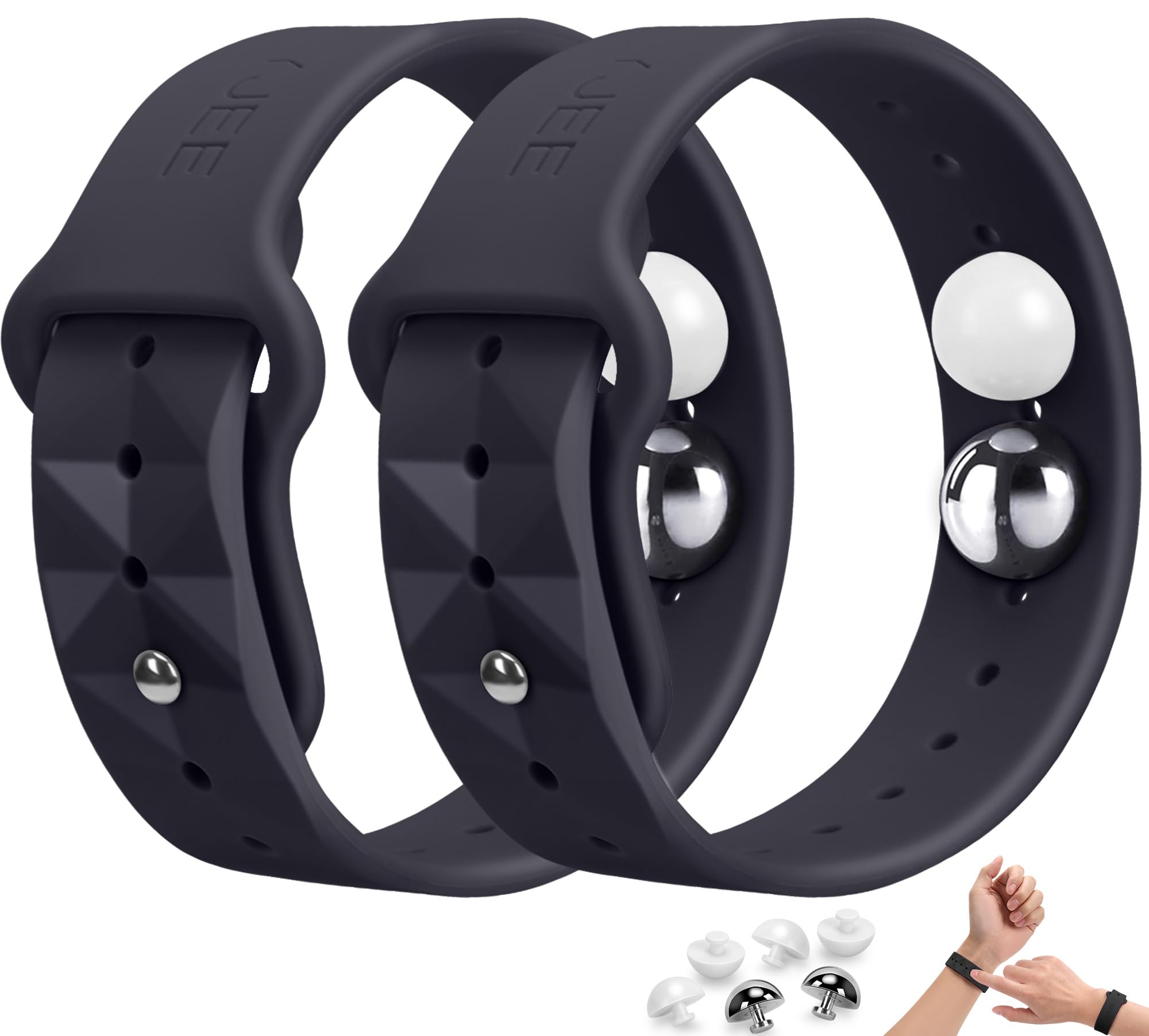 Pulsera LYJEE para mareo de movimiento con acupresion, ideal para viajes.