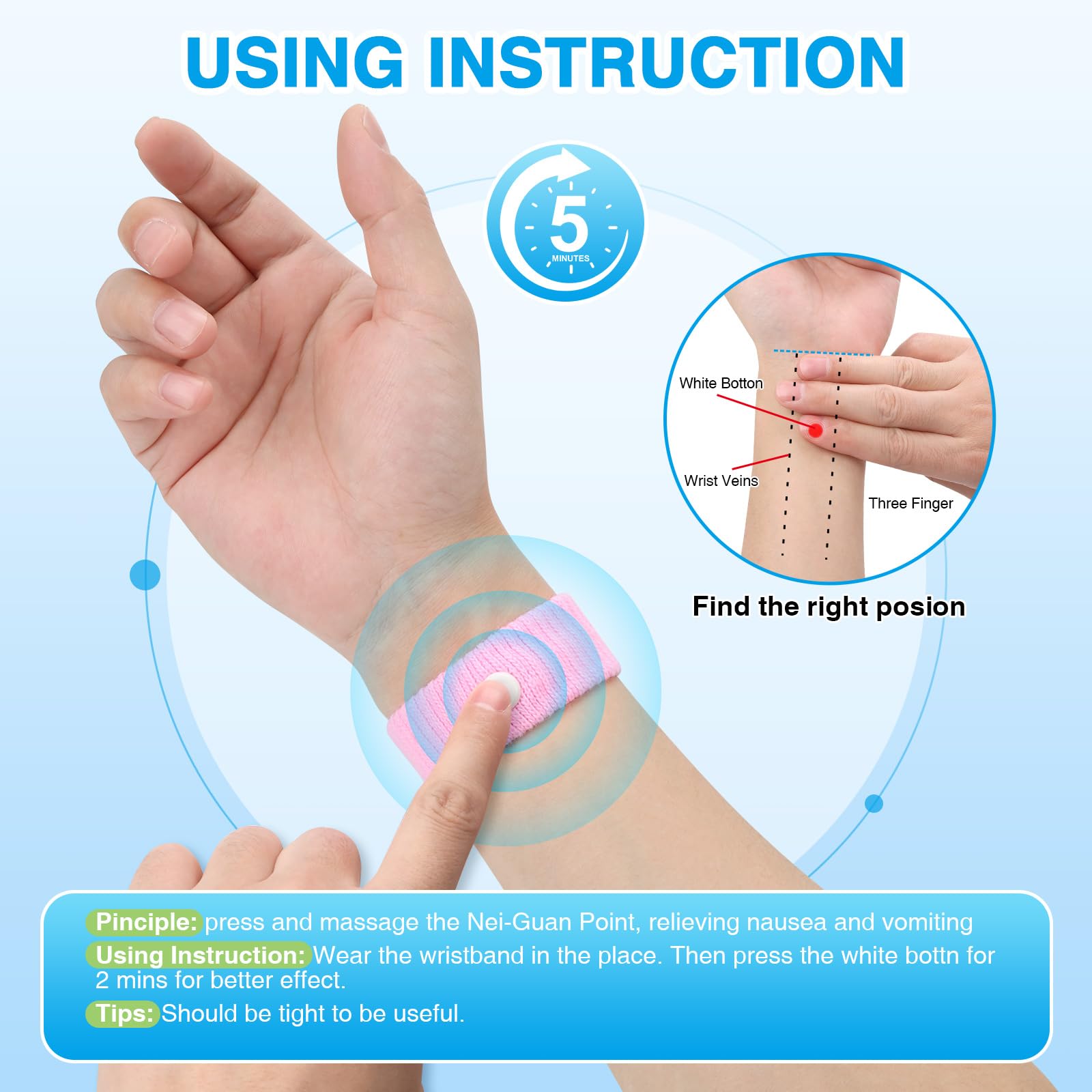 Pulsera LYJEE para mareo en barco, ayuda a mantenerse cómodo
