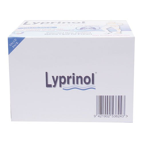 Lyprinol PCSO-524 cápsulas en mano muestran dosis diaria.