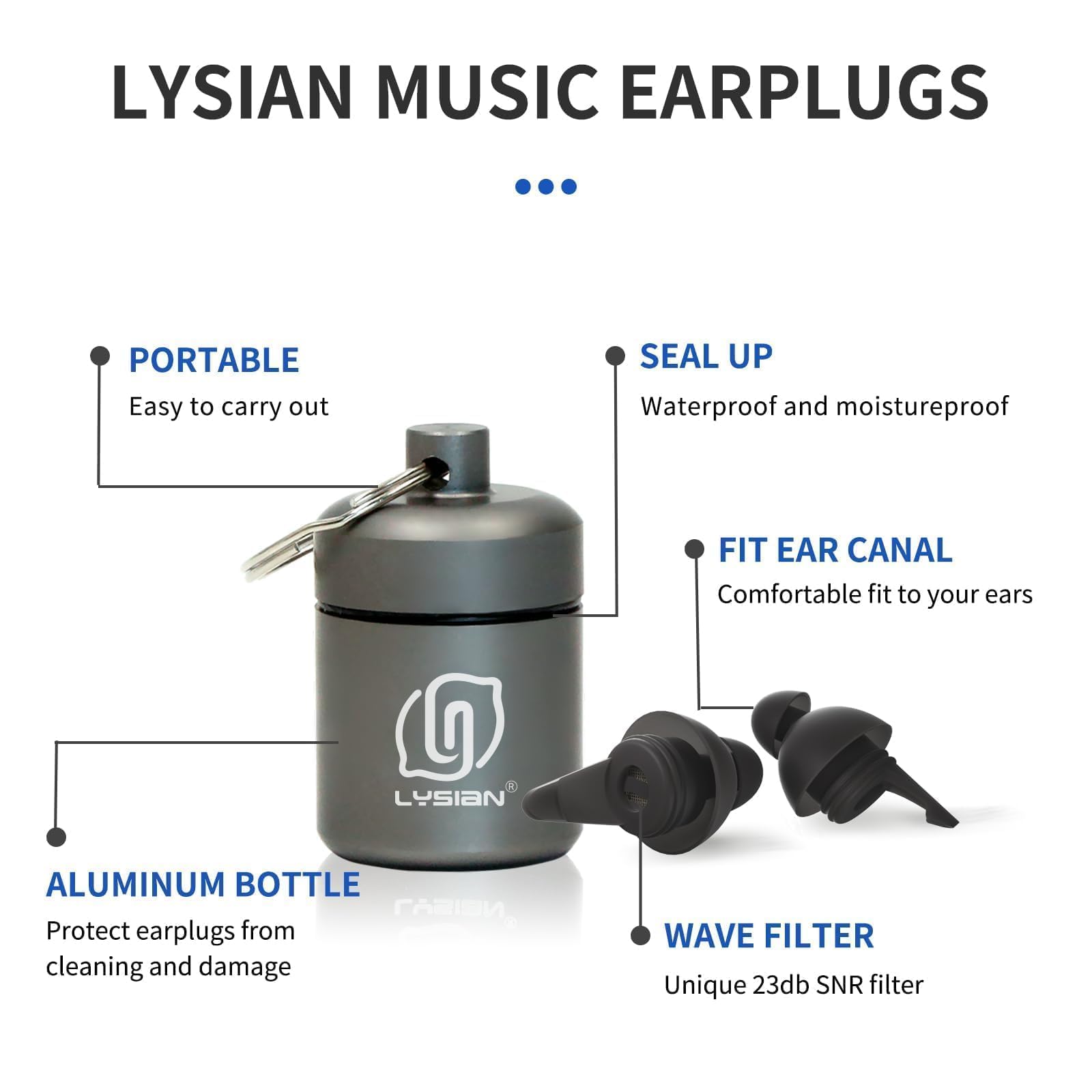 Estuche de aluminio compacto Lysian para transporte y protección.