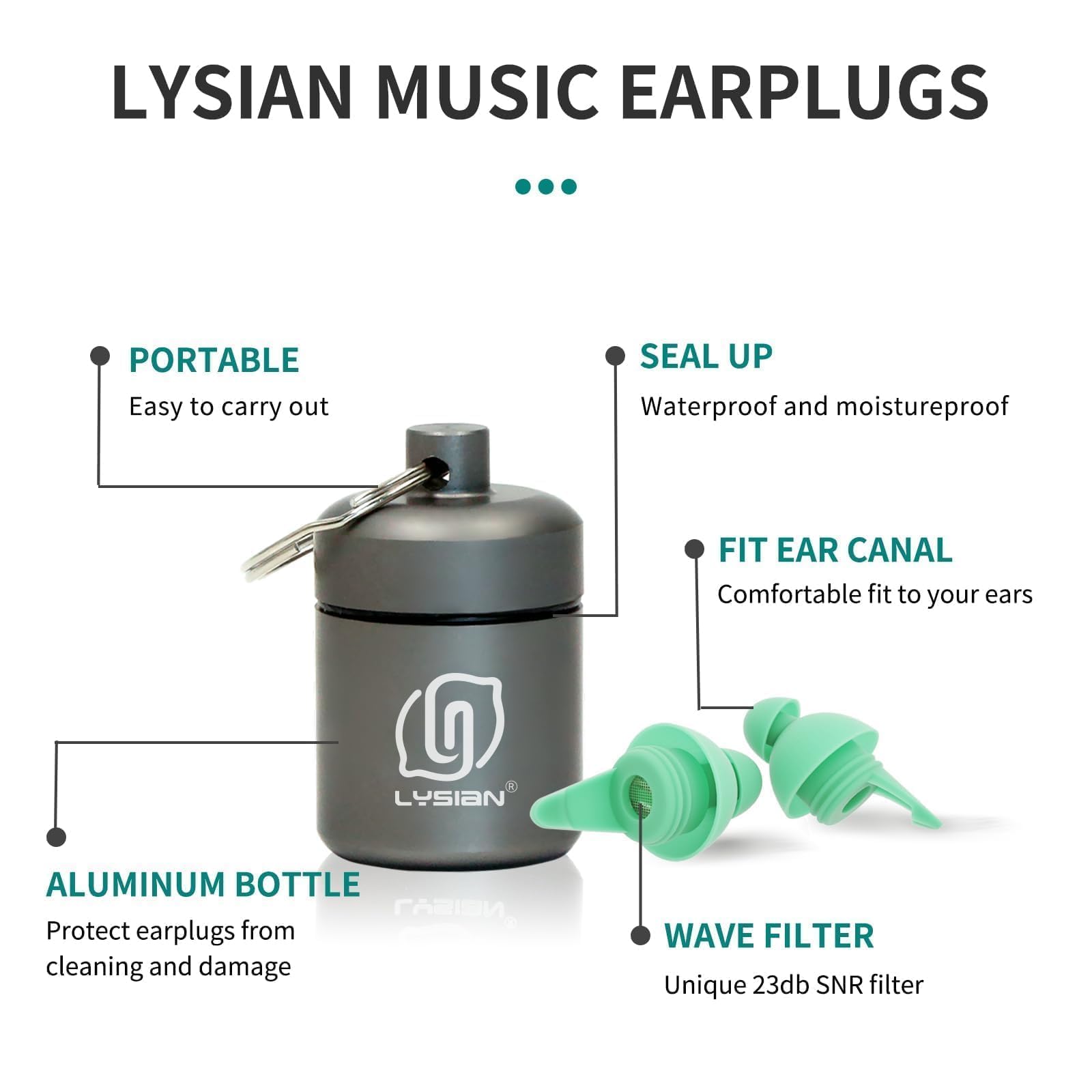 Lysian reducción de ruido 23 dB, preserva calidad musical.