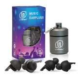 Tapones auditivos Lysian para conciertos reducen ruido manteniendo claridad musical.