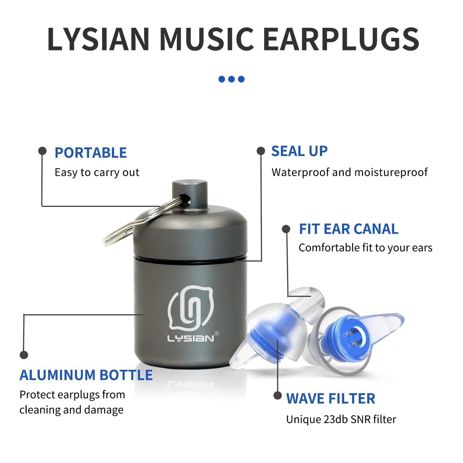 LYSIAN tapones ideales para festivales y eventos, permiten oír el entorno sin ruido excesivo.