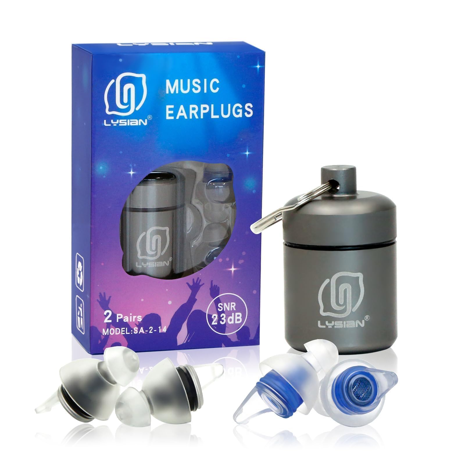 LYSIAN tapones de alta fidelidad para conciertos, reducen el ruido sin perder claridad musical.