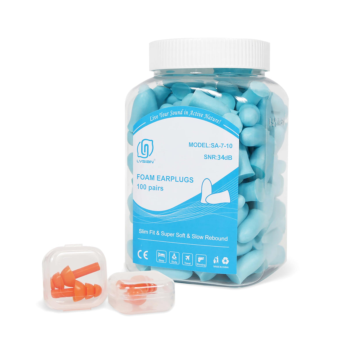 Tapones LYSIAN de espuma para dormir, ajuste cómodo para mujeres.
