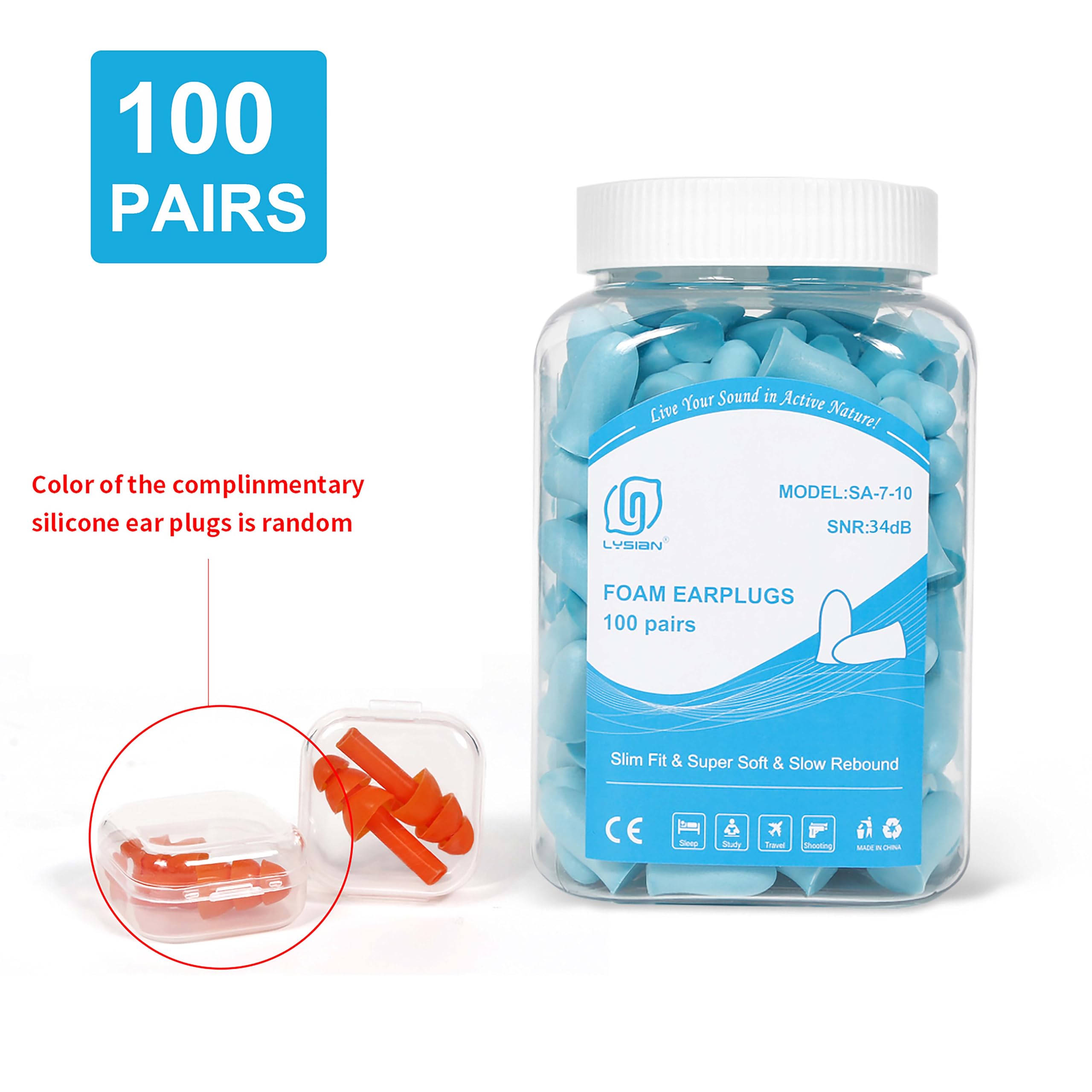Tapones LYSIAN de espuma para dormir, aptos para niños pequeños.