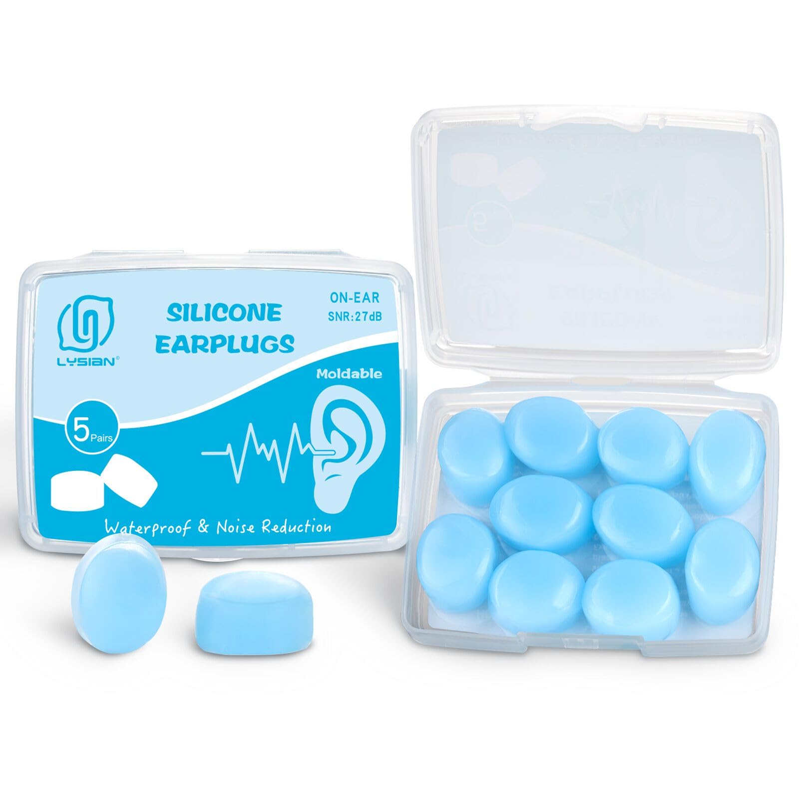 LYSIAN tapones orejas suaves para dormir con ajuste universal y comodidad.