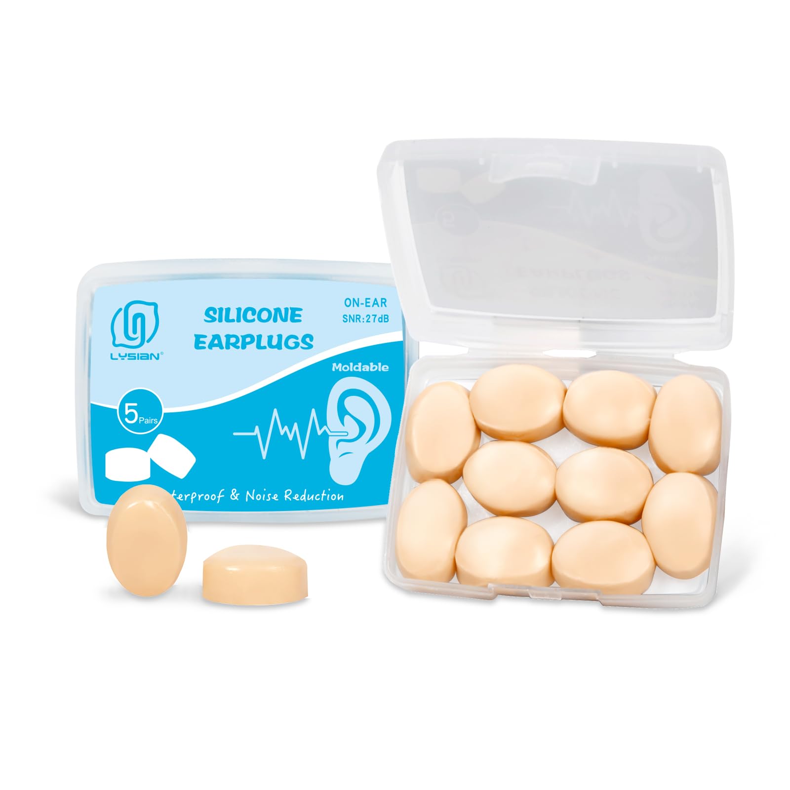 LYSIAN tapones de silicona moldeables con sello cómodo e impermeable para natación
