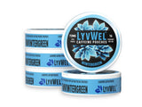 LyvWel bolsa energizante de 72 mg cafeína, sabor menta de invierno, para concentración sostenida.