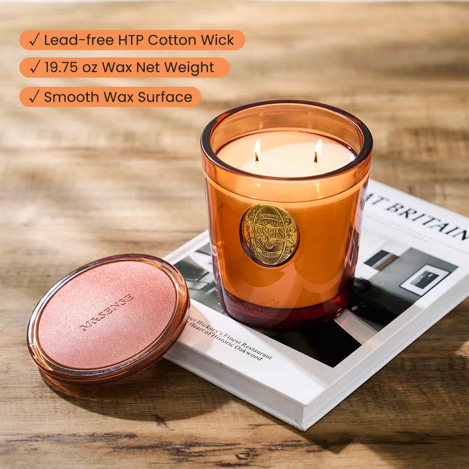 Regalo de lujo M&SENSE con vela de aroma duradero naranja
