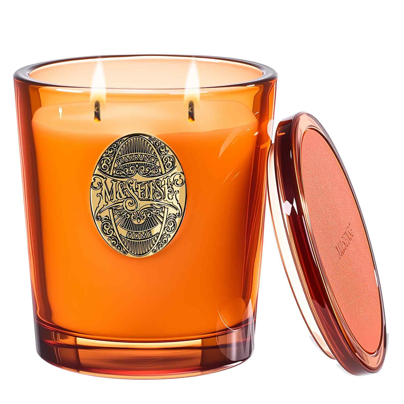 Vela de soja M&SENSE grande con dos mechas y aroma naranja Goji para sala cálida