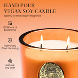 Vela de soja M&SENSE grande con dos mechas y aroma naranja neón para centro de mesa