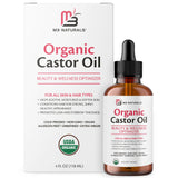 M3 Naturals Aceite de ricino prensado en frío en botella de vidrio con gotero para uso diario