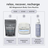 M3 Naturals Lavanda Magnesio Spray: uso nocturno para relajar cuerpo y mente.