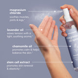 M3 Naturals Lavanda Magnesio Spray: muestra la separación verde al agitar.