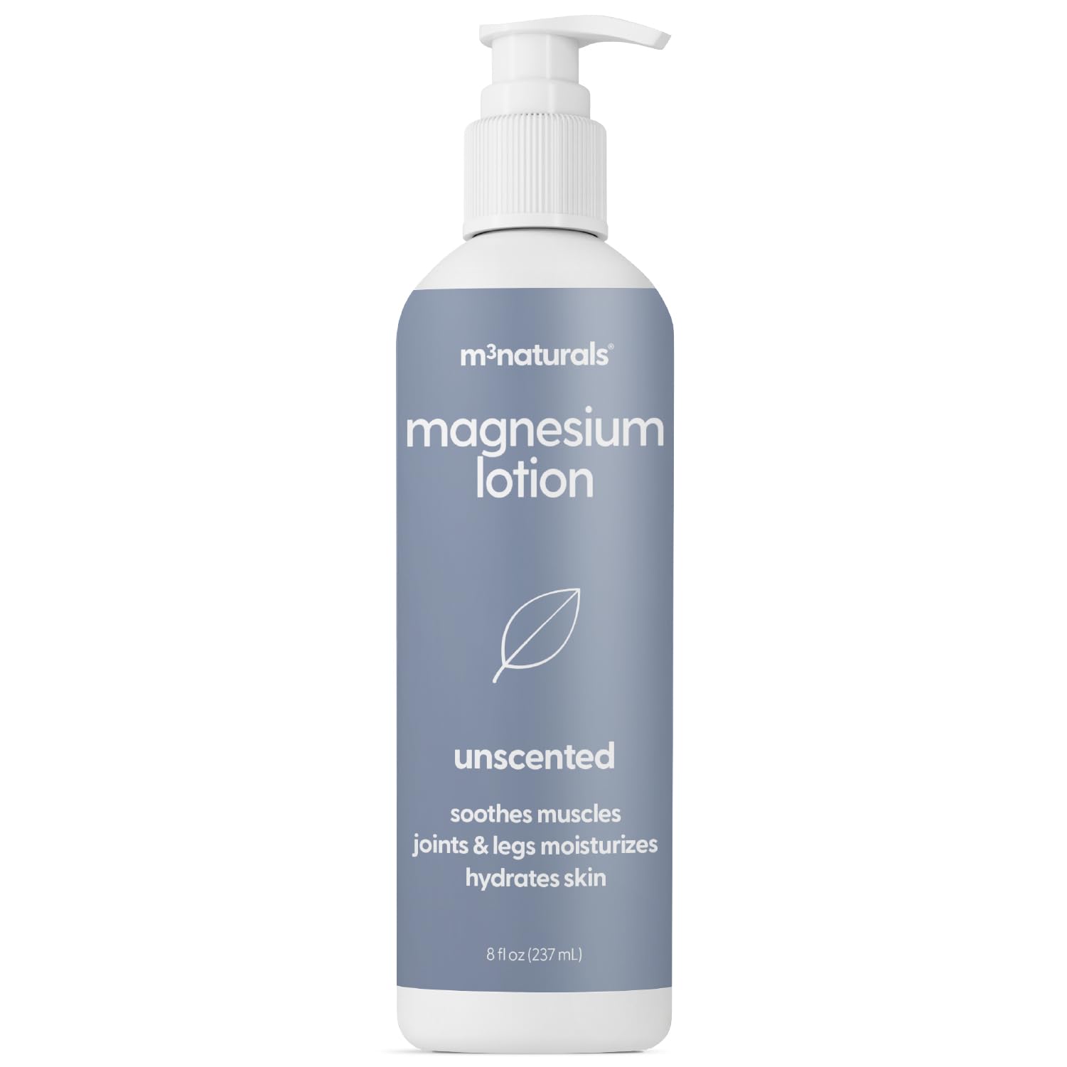 Loción de magnesio sin fragancia de M3 Naturals para dormir mejor y relajar músculos