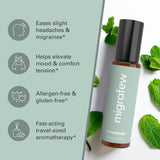 Aceites esenciales de menta y lavanda en MigraFew con aroma calmante