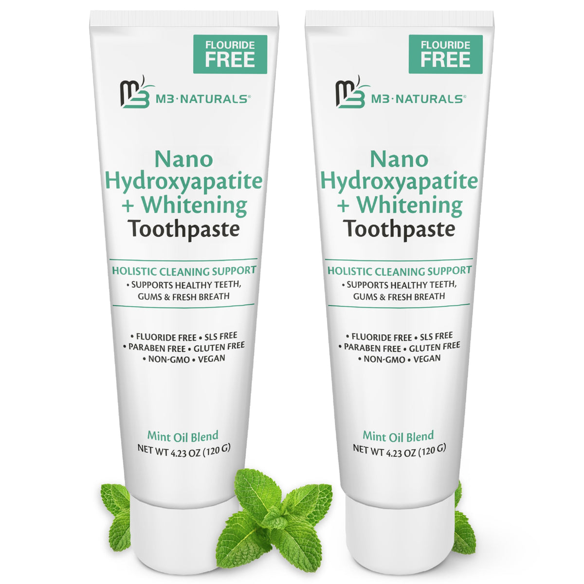 Pasta M3 Naturals con nano hidroxiapatita blanqueante para uso diario