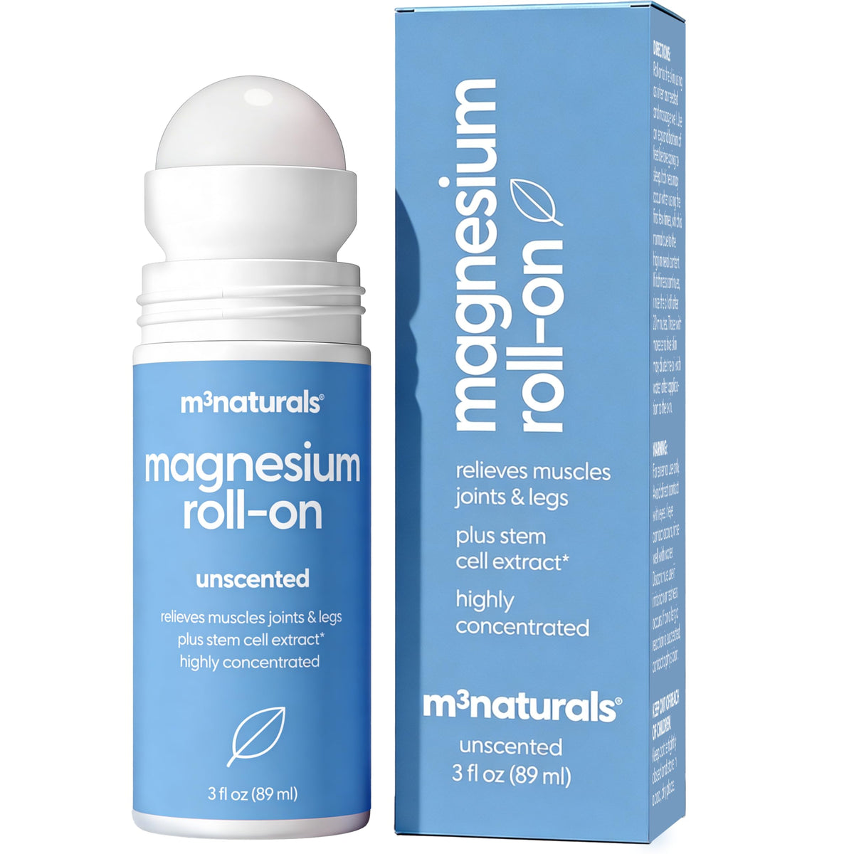 Roll-on de magnesio de M3 Naturals para aliviar músculos tensos tras el ejercicio