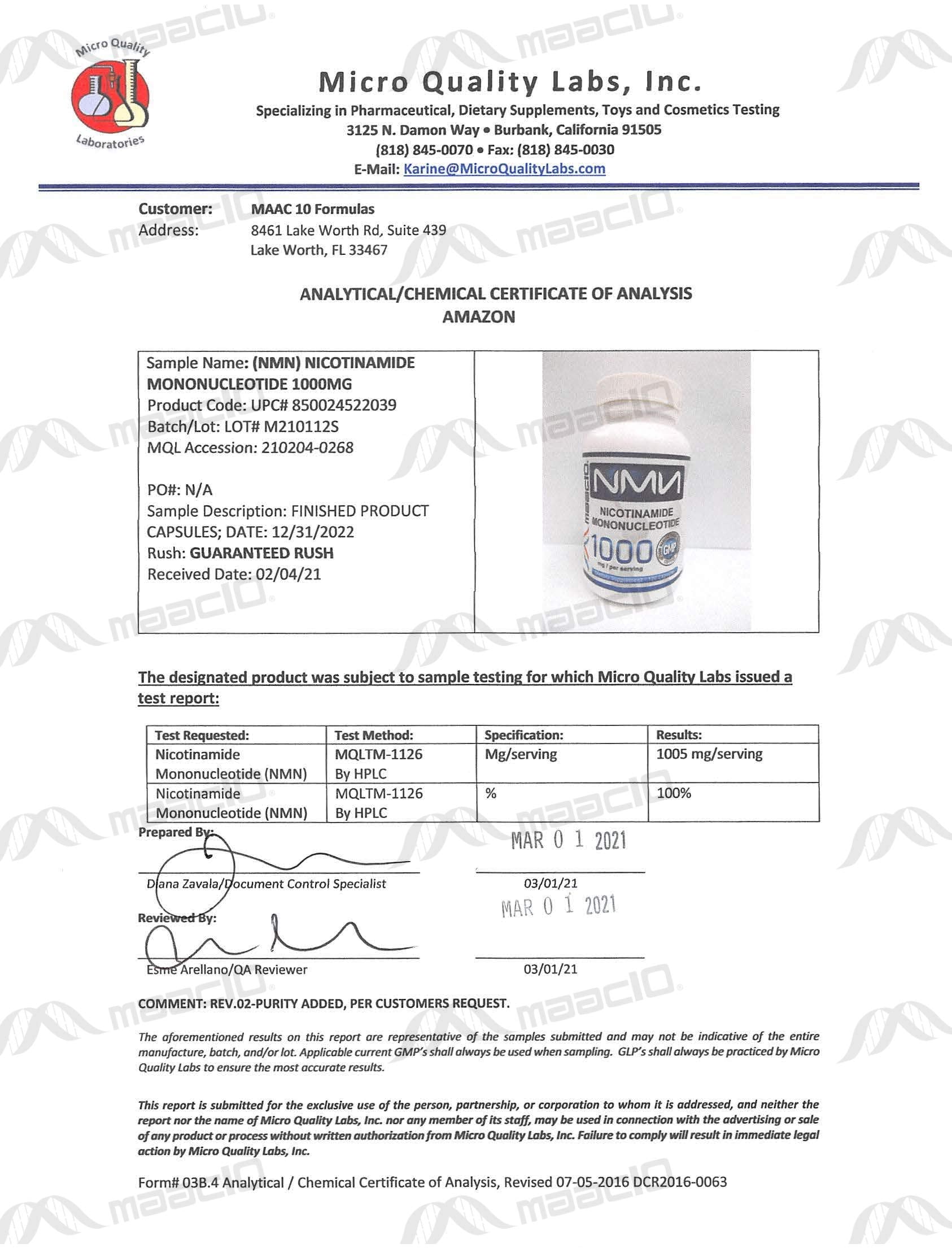 MAAC10 NMN caja empaque: diseño compacto para guardar en la despensa.