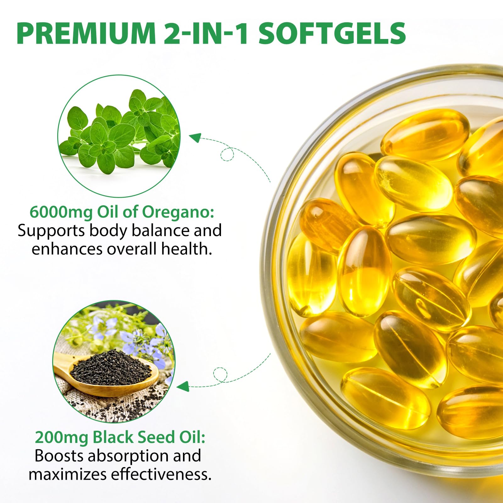 Cápsulas Maaoun de oregano 6000 mg, fáciles de tragar
