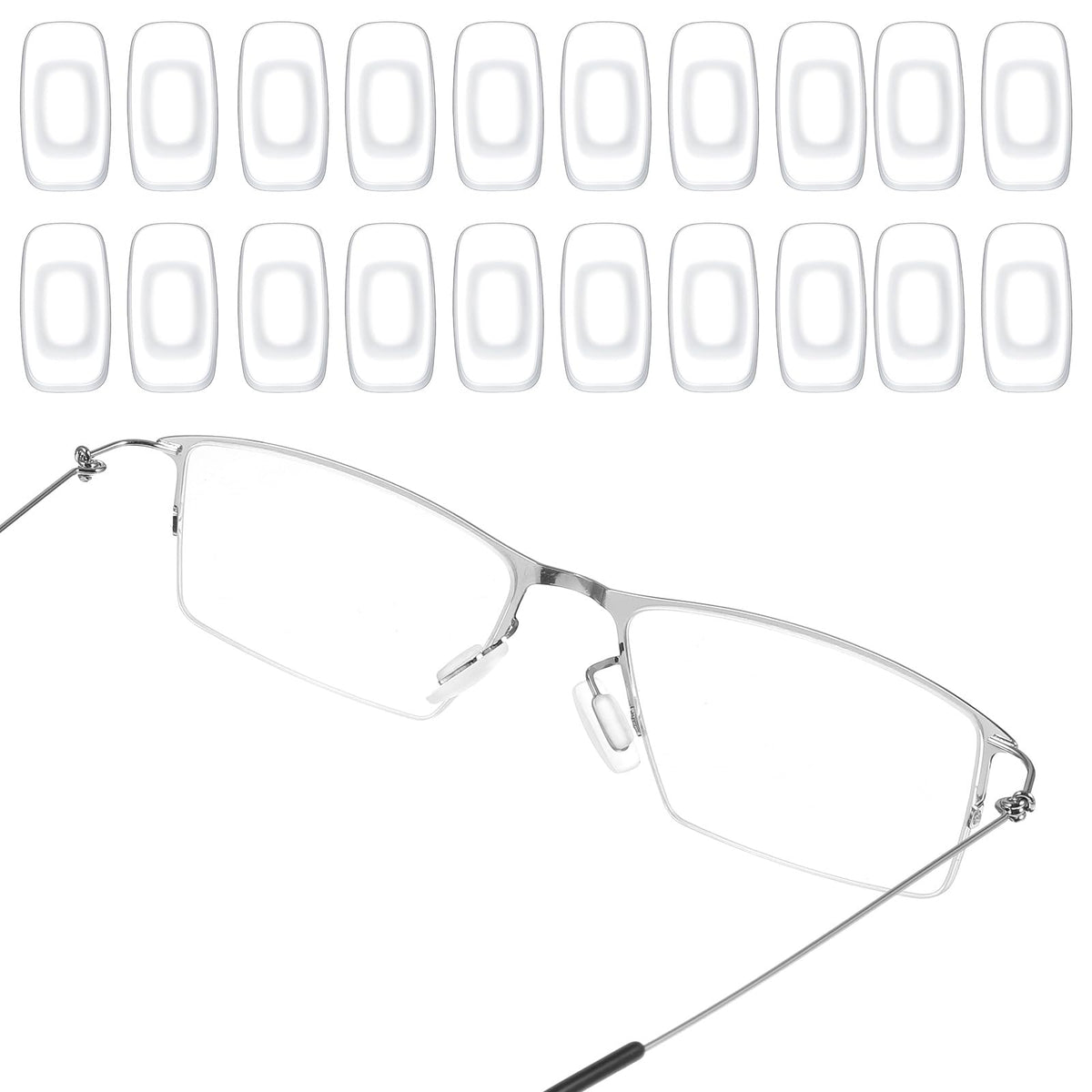 Mabor almohadillas nasales rectangulares de silicona, confort prolongado para gafas.