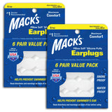 Tapones Mack's Pillow Soft para dormir, comodidad suave y silencio.