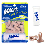 Tapones Mack’s de espuma, 7 pares con estuche, protección auditiva sin perder claridad.