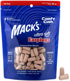 Tapones Mack's de espuma en estuche, 100 pares, ideal para dormir.