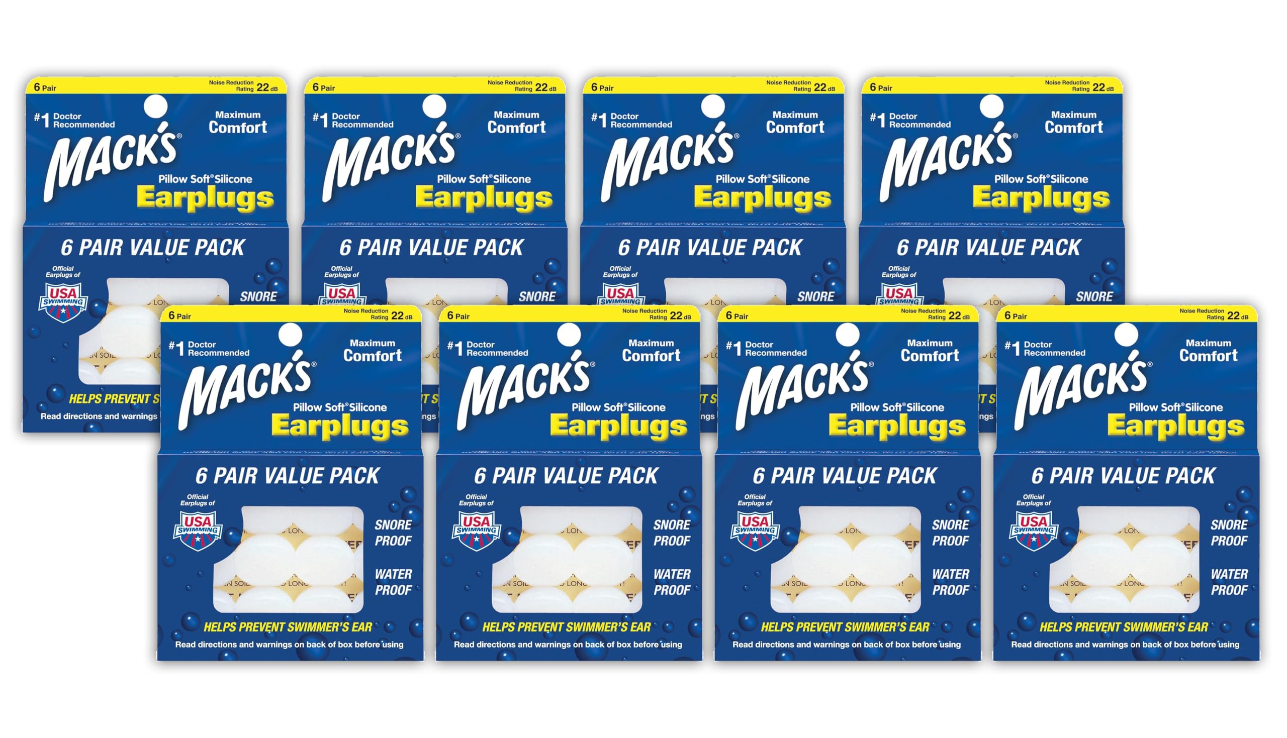Tapones Mack's Pillow Soft Silicona para dormir, se adaptan al oído y reducen ruidos para descansar