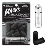 Tapones Mack's Blackout de espuma suave para conciertos con estuche de viaje incluido.