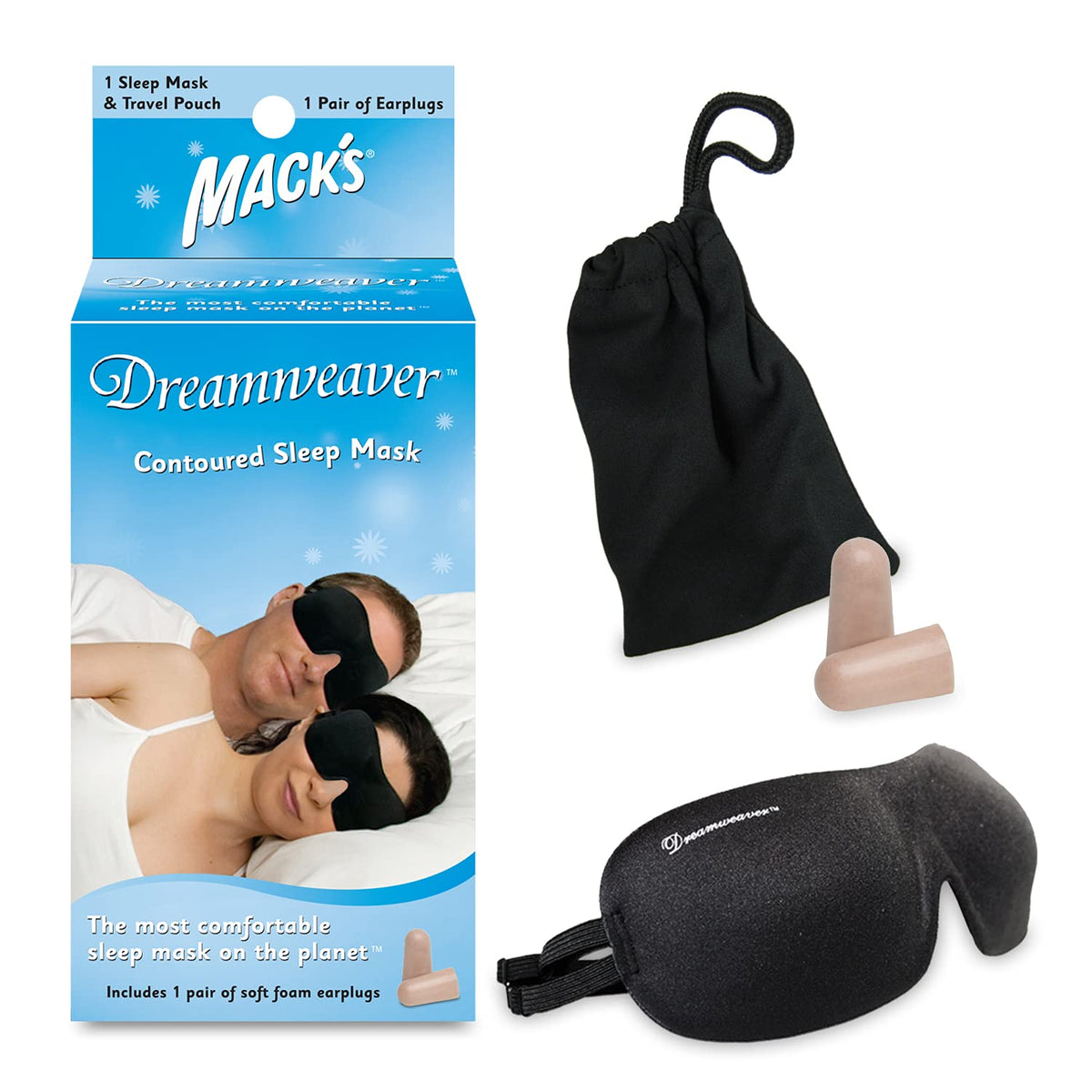 Mack's Dreamweaver mascarilla ocular contorneada para dormir cómodo y oscuro