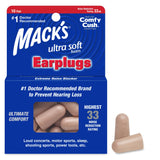 Tapones Mack's espuma ultra suaves en paquete para dormir mejor