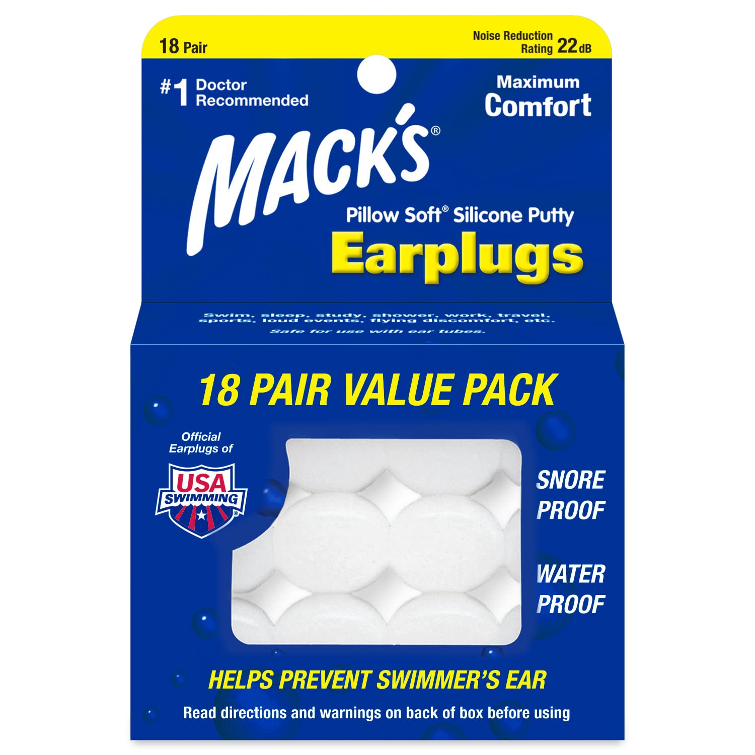 Tapones Mack's para dormir se adaptan al oído y reducen ruidos.