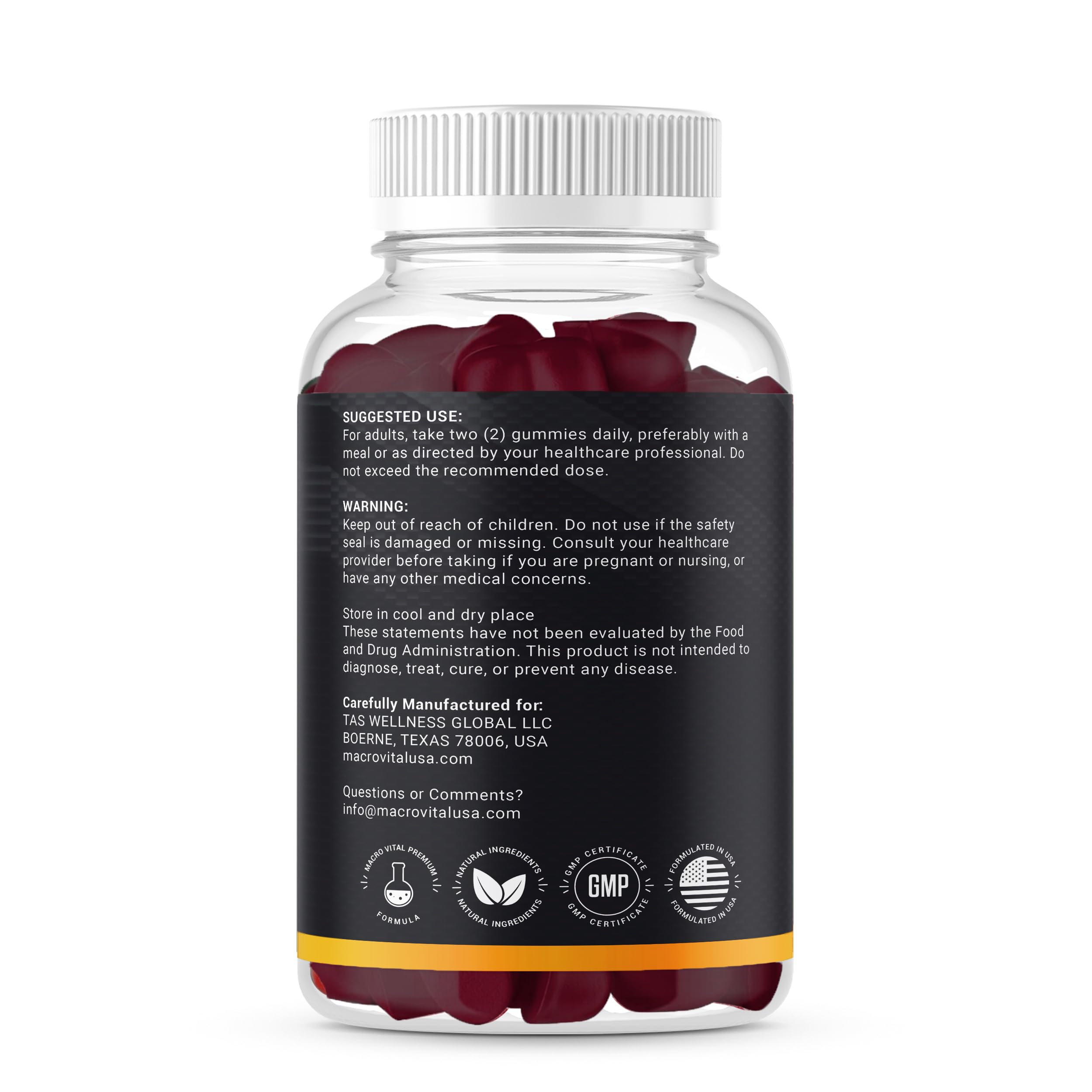 Macro Vital megamale-360-mezcla, combinación de ingredientes para bienestar