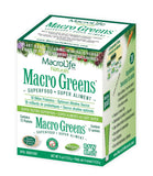 Macro Greens de MacroLife Naturals, sobres de 12 porciones para iniciar la rutina diaria.