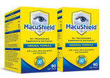 MacuShield dos frascos en mesa, plan para meses de uso.
