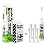 Cepillo eléctrico Made by Dentists para niños con diseño monstruo para cepillado divertido.