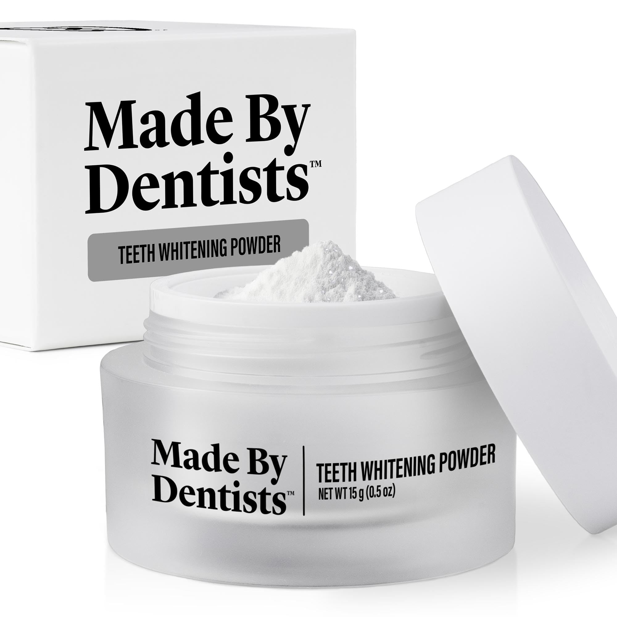 Made by Dentists polvo blanqueador dental en frasco, ideal para uso diario y cuidado del esmalte