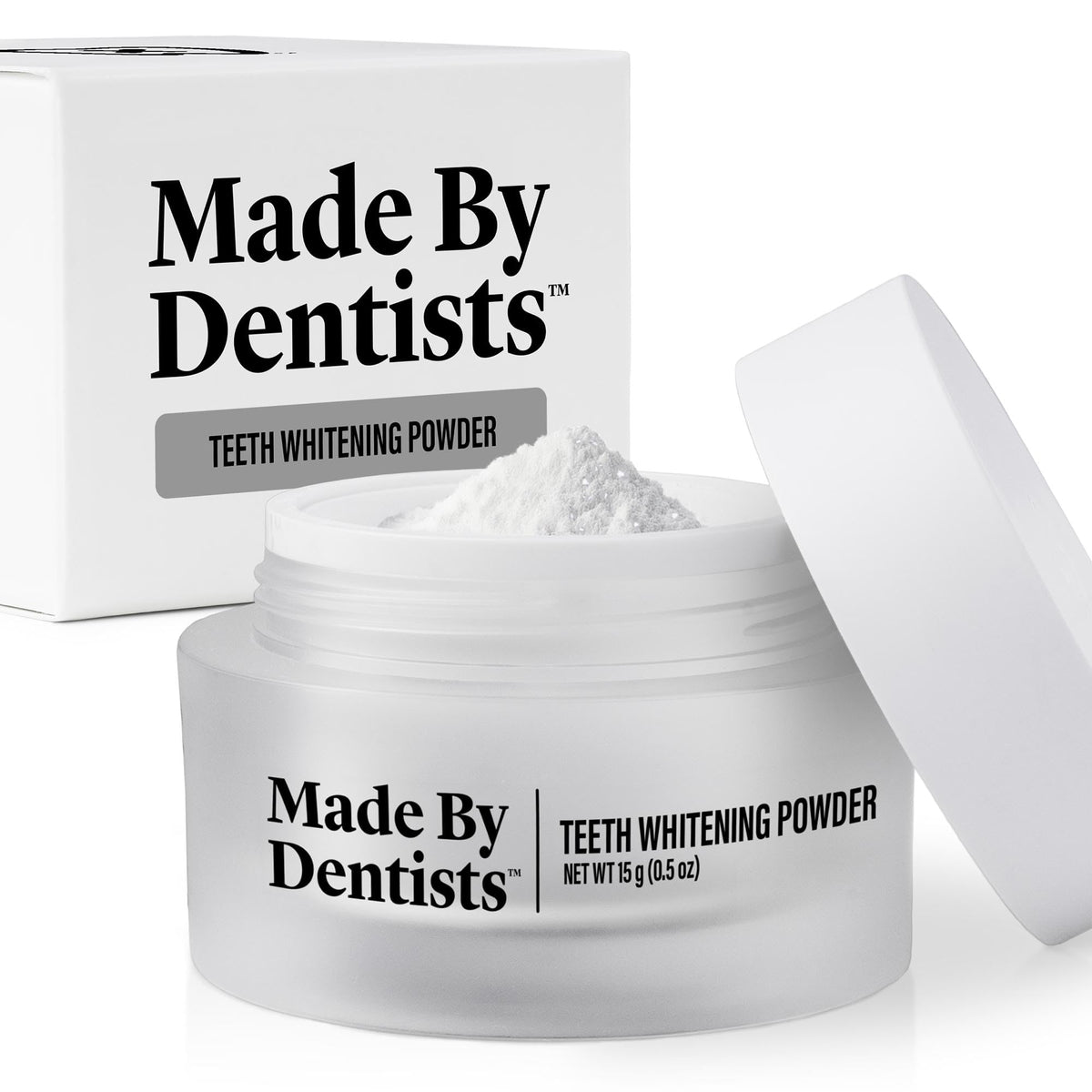 Made by Dentists polvo blanqueador dental en frasco, ideal para uso diario y cuidado del esmalte