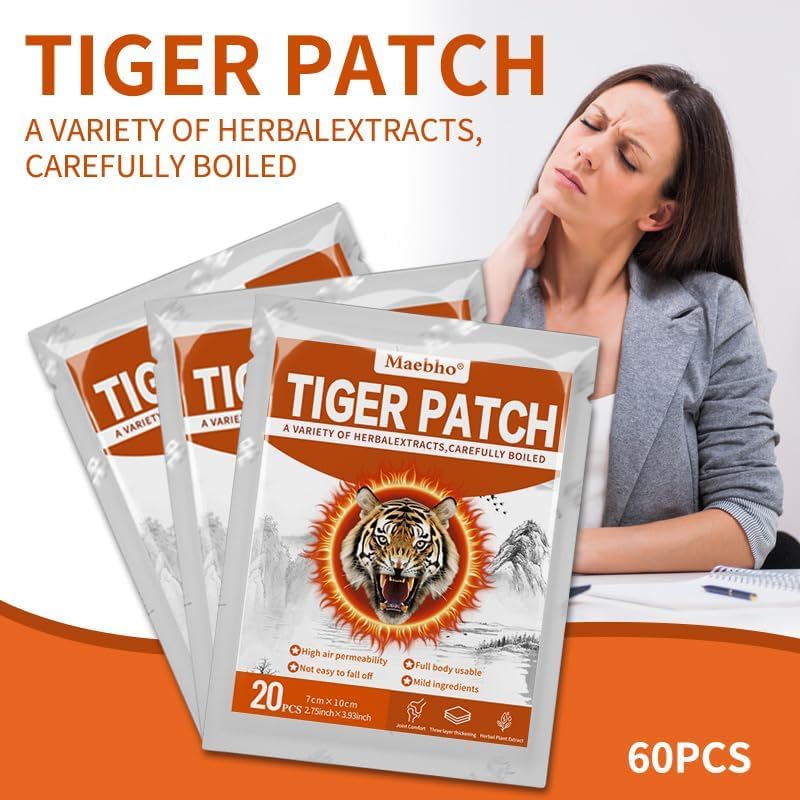 Maebho parches-tigre-chino-aplicacion-diaria: parche discreto y cómodo durante todo el día.