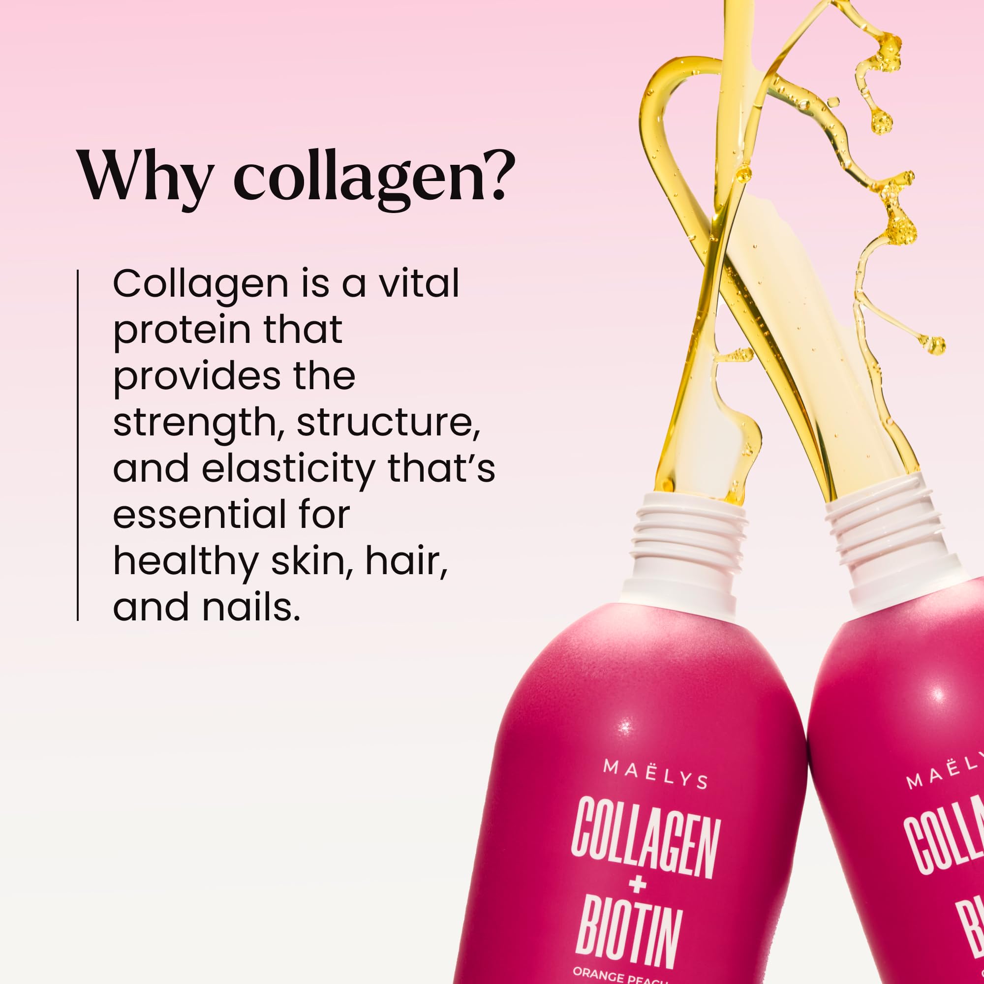 Dosis diaria MAËLYS Collagen naranja durazno, fácil de medir