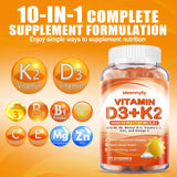 Etiqueta de Maennyliy gominolas D3 K2 con Omega-3 y nutrientes clave