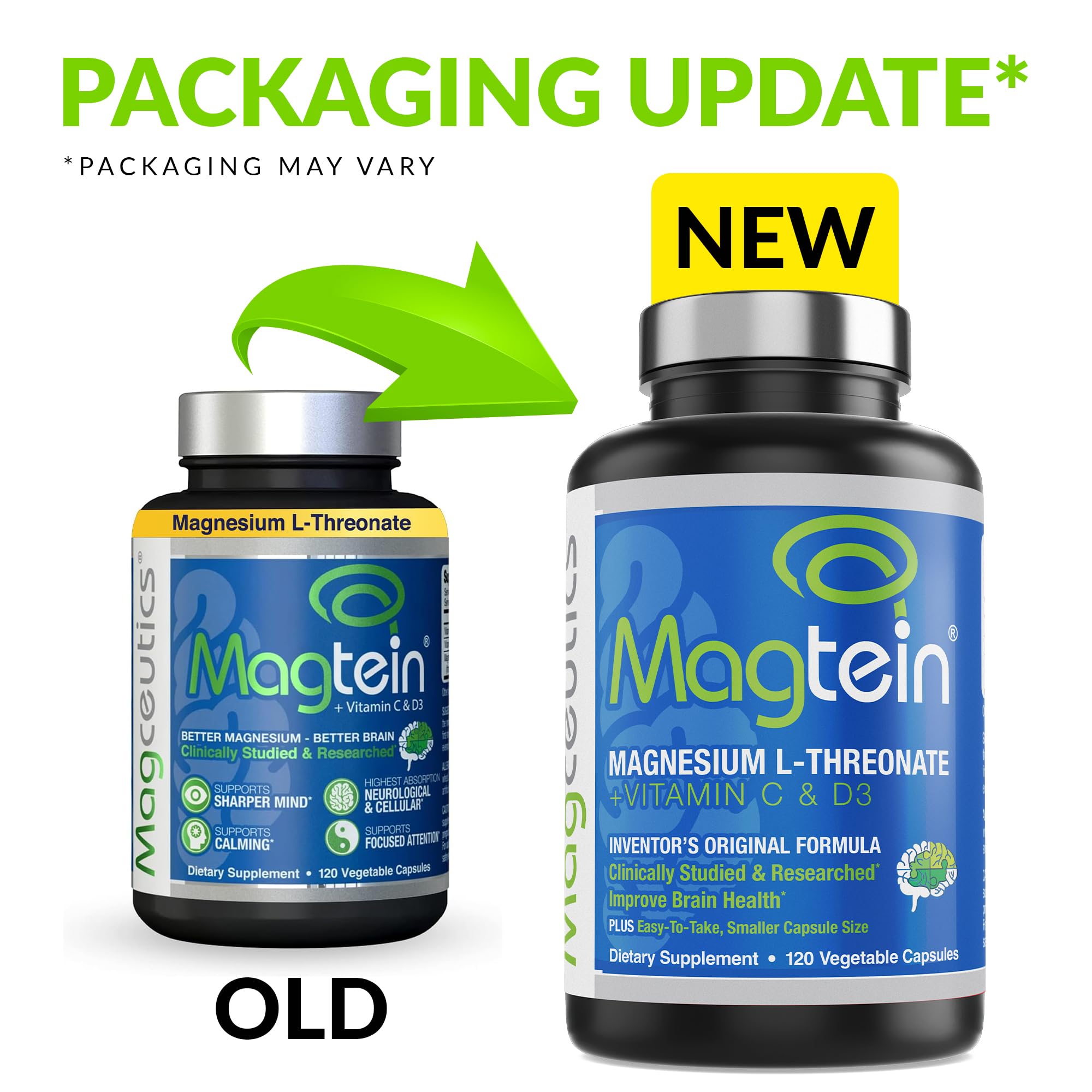 Magceutics Magtein caja de cápsulas: empaque compacto para almacenamiento