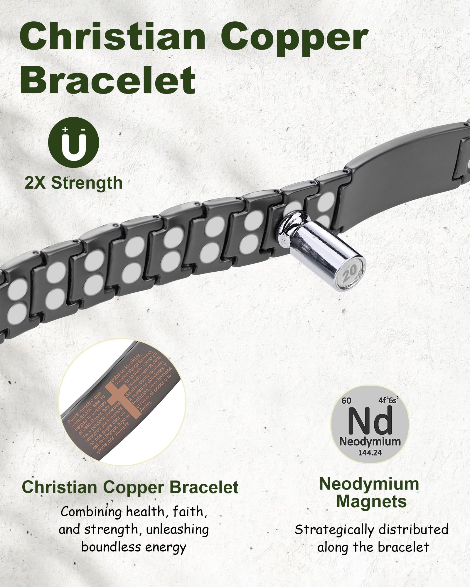 MagEnergy pulsera cobre ajuste de talla con herramienta incluida