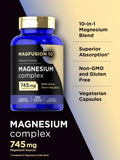 Etiqueta Magfusion-10 que indica sin gluten y sin OGM para tranquilidad.