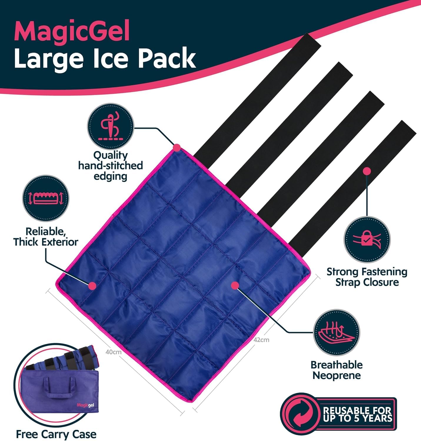 Magic Gel envoltura corvejón, compresión suave para enfriamiento.